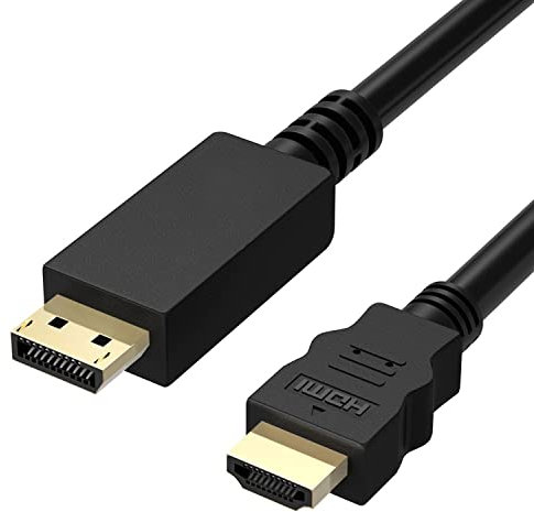 Multibao 1 metre DisplayPort DP to HDMI Male to male (DP Source to HDMI ONLY) Plug Display/Monitor/TV 1m Cable Lead
