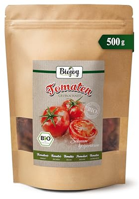 Biojoy BIO Tomates séchées, sans huile, 7% sel gemme, 500 g | Non sulfurées, sans sucre ajouté, origine Turquie