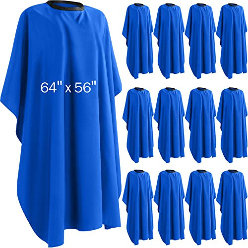12 Stück Friseurumhang 162x142 cm, groß, wasserdicht, Haarschneideumhang für Erwachsene, Männer, Frauen, Salonumhang mit verstellbaren Druckknöpfen, Verschluss für Haarfärbemittel, Stylisten, Schürze