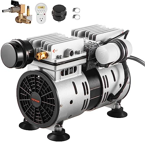 VEVOR Aeratore per Laghetto, Potenza 550 W 8,83 CMH per Lago Kit di Aerazione per Laghetto Include Compressore Timer Valvole, Compressore d'Aria per Circolazione dell'Ossigeno in Acque Profonde