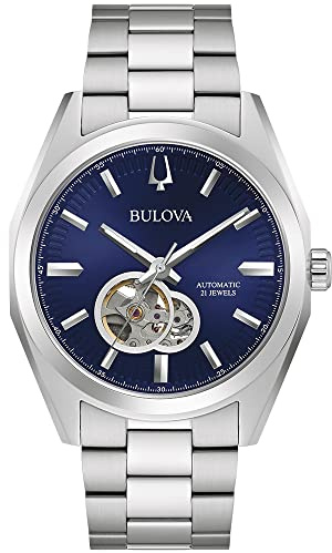 Bulova Klassische automatische Surveyor-Edelstahl-Armbanduhr, 42 mm, 96A275
