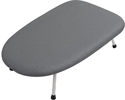 Tabla de planchar portátil Tabla de planchar de mesa pequeña Mini tabla de planchar Tabla de planchar de tela que ahorra espacio con patas plegables y funda de algodón para coser(Plata)