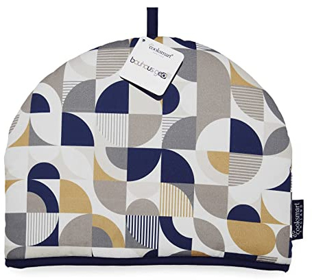 Cooksmart Bauhaus Geo Tea Cosy Teapot Warmer for Small Large Pots | British Designed, Insulated Fabric, Heat Retention, Teatime Accessory, Fits Various Sizes, Kitchen Dining, Everyday Use