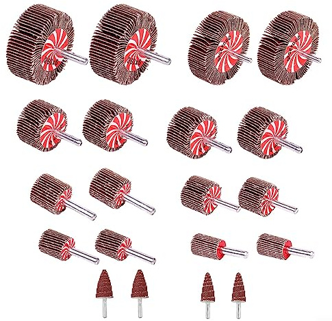 20PCS 10 Different Sizes Polishing Wheel, Fan Grinder Set Grain 80 Lamellar Grinder Grinding Attachment 80# For Drill