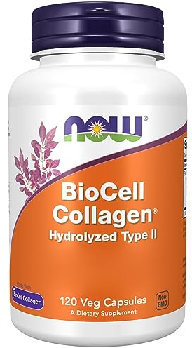 Now Foods, BioCell Collagen, Collagene Idrolizzato di Tipo II, 120 Capsule, Testato in Laboratorio, Senza Glutine, Senza Soia, Senza OGM