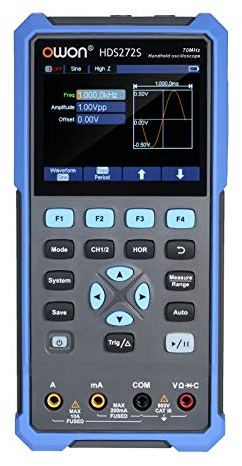 Osciloscopio Multímetro Generador de Formas de Onda HDS272S 2CH 70 Ancho de Banda 20000 Cuentas Medidor de Alcance Digital portátil 3 en 1 con Pantalla a Color para Mantenimiento de