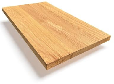 Tablero de roble macizo con bordes rectos engrasados, 4 cm de grosor, tablero de madera, tablero de madera maciza de roble, tablero de roble (60 x 60 cm)