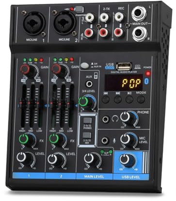 Professional Mixer Mini Mixer Audio A 4 Canali Scheda Audio Audio DJ 16 Effetti Digitali Console Di Riduzione Del Rumore Registrazione USB For Il Canto for Recording DJ Stage Karaoke Music Application