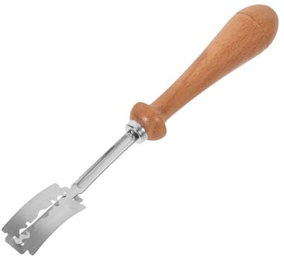 OFFSCH Tagliapasta Lama Per Impasto in Acciaio 304 Manico in Faggio, Utensile Per Incidere e Rifinire Pane, Strumenti Da Cucina Per Panettieri e Preparazione Artigianale Del Pane, Set Da