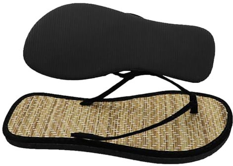 Generisch Flip Flops Damen Hausschuhe Zehentrenner Sommer Pantoletten Bast Schuhe Leichte Badelatschen Outdoor Rutschfeste Sandalen für Strand Schwimmbad