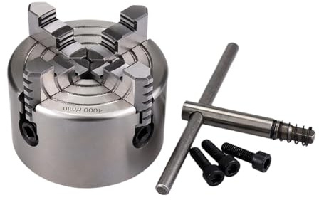 DAISHUJIE Drehfutter K72-80 4 Backen Unabhängiges 80 mm (3,15 Fuß) Drehbank-Handspannfutter for Mini-Drehmaschinen mit gehärtetem Stahl for die Holzverarbeitung