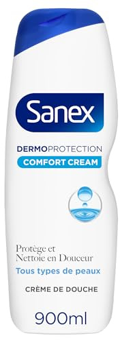SANEX - Gel douche crème DermoProtection - Tous types de peau - 900 ml