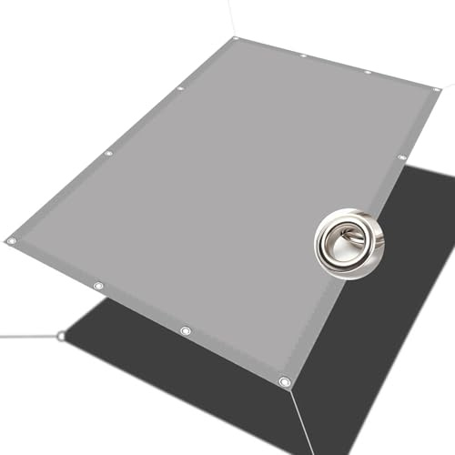 Tenda a Vela Quadrata 4 x 6 m Pes Poliéster Protezione UV Al 98% Telo Ombreggiante Occhiellato con Occhielli per Balconi e Terrazzi, Grigio Chiaro