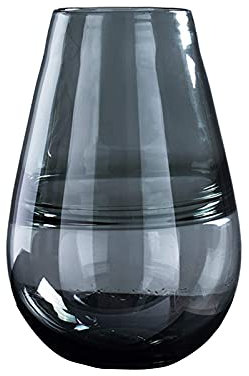 Msuiiixcccc Hotel Vase Geometric Glass Vase Living Room Table Vase Rose Tulip Dried Flower Vase Smooth Thick Vase Gray (Size: 8 * 8 * 22.5CM Color: Gray)