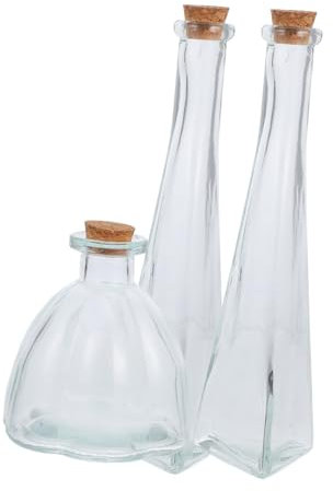 SOLUSTRE 3piezas Frascos De Para De Arena Tapones De Corcho Botellas Para Bodas y Recuerdos Simbólicos De