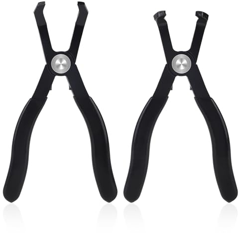 BOXOB 2pcs 30°&80° Push Pin Pliers Set, Panel Clip Electrical Disconnect Pliers Automotive Connector Removal Tool for Cars Trunk Interior Trim Rubber Buckles Clip Fasteners Disassembly