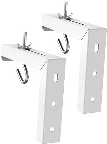 Projector Steel Holder L Shaped Wall Mount Bracket Screen | White, One Set, Sturdy Wall Installed Design, Simple Appearance Style, Smooth Finish