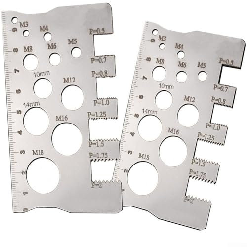 ZiStarlilife Screw Thread Pitch Gauge Metric Ruler 100Mm Measuring Tool Set, Thread Measurement Instrument, For Bolt Nut Workshop