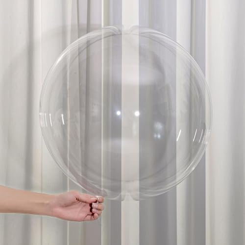 DazzJoy 10 Stück Jumbo Bobo Luftballons Transparent,20 Zoll Durchsichtige Luftballons zum Befüllen,Bobo Ballon Helium Geeignet,XXL Ballon Personalisiert,Bubble Ballons für Hochzeit Geburtstag