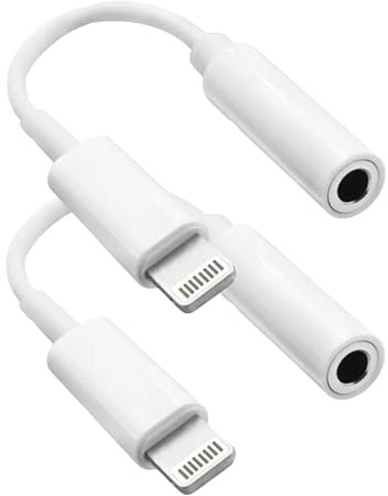 Kopfhörer Jack Adapter für iPhone auf 3.5 mm [MFi zertifiziert] iPhone Aux Audio Headset Adapter Konverter Dongle Kopfhörersplitter kompatibel für iPhone 14 13 12 11 Pro Max XS XR 8 7 (2Packung)