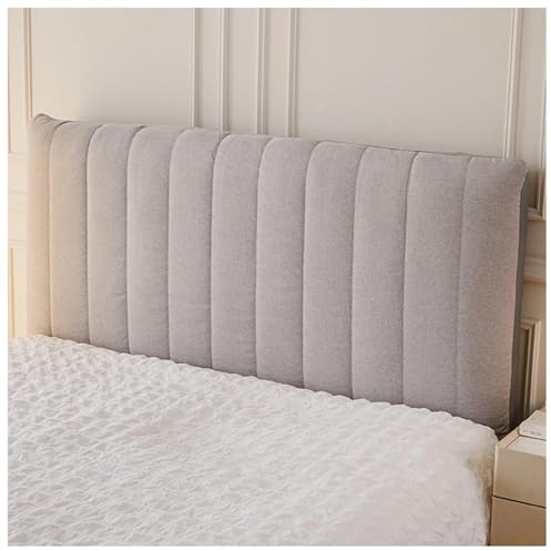 YUEZHONG Leinen-Kopfteilbezug for King- Und Queen-Betten In Voller Größe, Gepolsterter Leinen-Kopfteilbezug, Staubdichter Schutz for Die Dekoration des Schlafsaals(Light Gray,180x60cm/71x24in)