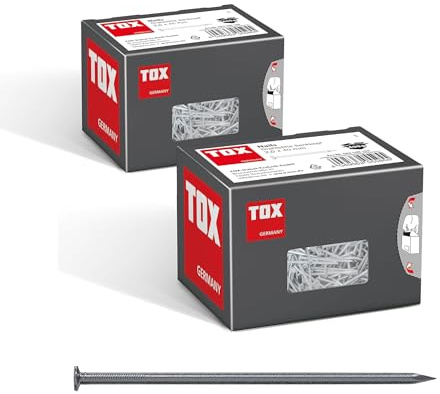 TOX 063100104 Drahtstifte Nails 2,0x40 mm mit Senkkopf für einfache Holzverbindungen, universelle Einsatzmöglichkeit im Innen-und Außenbereich, blanker Stahl, 2X 400 g im Karton,