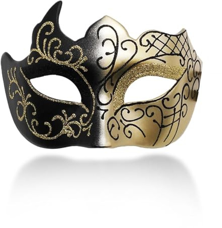 LQTSLFM Venezianische Maske Herren, Maskenball-Maske Retro, Masquerade Mask Herren Venezianischen Cosplay Mask für Halloween Karneval Maskerade Party Zubehör