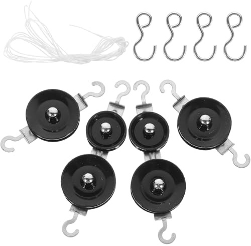IWOWHERO Mechanik Experimentierrollen Satz Metall Flaschenzug mit 2 Festen und 2 Losen Rollen Seilzug Physik Lehrmittel für Mittelstufe mit Aufbewahrungsbox