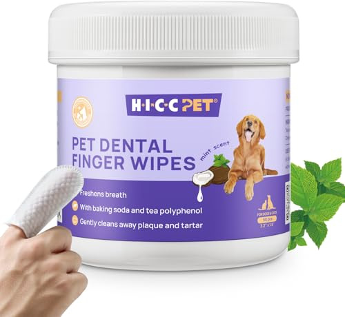 HICC PET Doigtiers de Soin Dentaire pour Chiens et Chats, 50 Unités