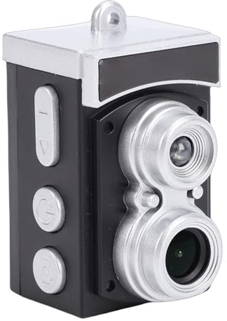 Tbest Cámara CCD Retro de 8,6 MP, Vídeo 1080P, Lente Gran Angular de 120 Grados, Batería de 300 MAh para Fotografía, Viajes y Eventos. (Black)