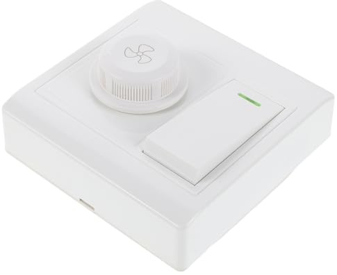 Alipis Interrupteur Combiné Blanc pour Ventilateur de Plafond Lumière, Commande en Plastique, Bouton Mural à Double Contrôle pour Salon ou Bureau