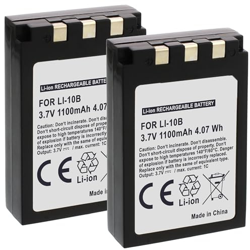 2X Batterie Li-10b, 12b / DB-L10 pour Olympus C-50, C-470, C-5000 Zoom... // Sanyo Xacti VPC-... - Voir liste!