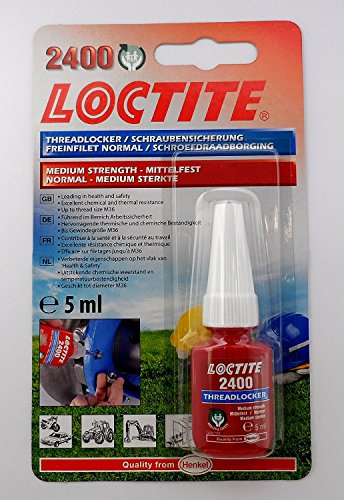 LOCTITE Schraubensicherung 2400, Schraubenkleber für das Sichern von Schrauben, mittelfestes Schraubensicherungsmittel für alle Metall Gewindeverbindungen, kennzeichnungsfrei, 1x5ml