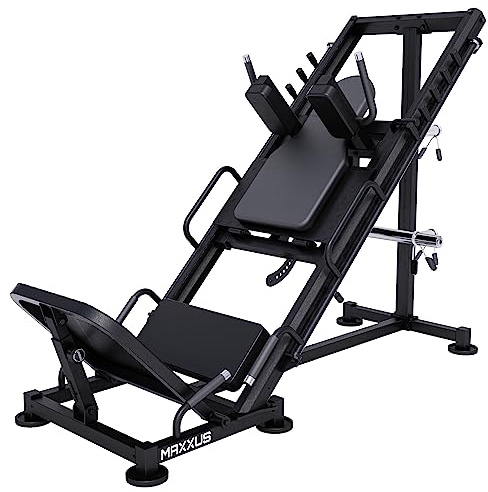 Maxxus Strumento 2 in 1, struttura in acciaio resistente, pressa per gambe e per squat Hackenschmidt