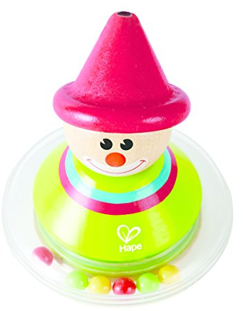 Hape Wackel-Ralph – Holz Stehauf-Clown mit bunten Perlen, Motorikspielzeug, erstes Greif- & Anstupsspielzeug, Montessori-geeignet, für Babys ab 0 Monaten