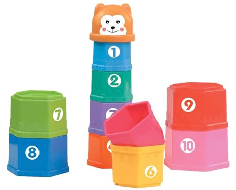 Teorema 64171 - Tour colorée avec Lettres et Chiffres à empiler, Multicolore