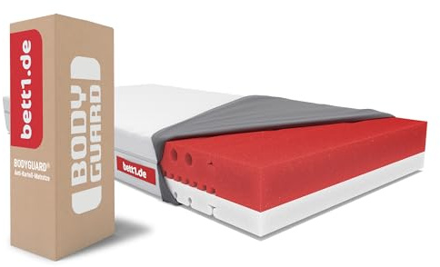 bett1 BODYGUARD Anti-Kartell-Matratze Weich 90x200 (2in1 Liegehärten Weich & Fester, Bezug 60°C waschbar, Oeko-TEX 100, Ergonomiemodule, QXSchaum)