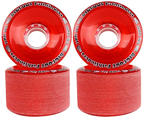 Bigfoot Freeride Longboard Wheels Stoneground Pathfinders, Red 70mm