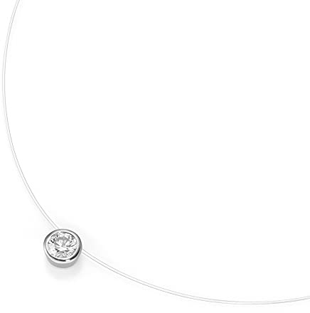 Smart Jewel Collier Schwebender Stein, Zirkonia, Silber 925 Silber, 45 Cm 925 Sterling Silber