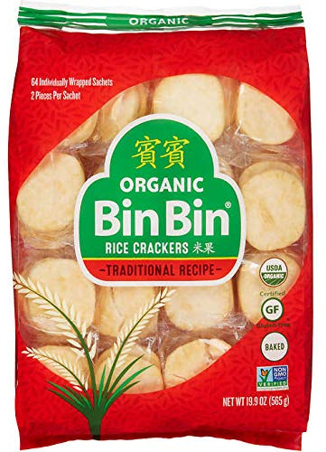 Organic Bin Bin Rice Crackers - Certified Gluten Free and Non-Gmo