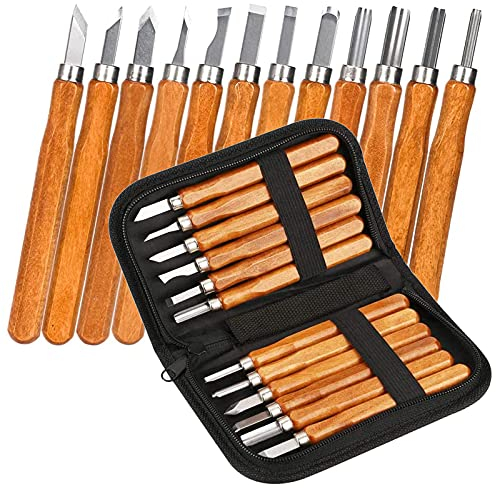 ysister Set di Scalpelli a Mano per Intaglio del Legno, Kit Intaglio Legno, Kit di Strumenti per Intaglio del Legno, Legno Fai da Te Fai da Te scalpello Professionale Intaglio Lavorazione del Legno