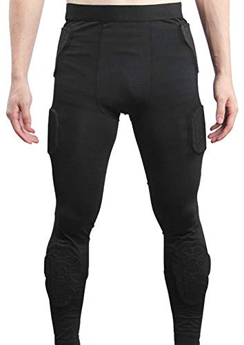 Keenso Pantaloni Antiscivolo in Cotone, Anti-collisione Eva Pantaloni Sportivi Lunghi Protezione Fitness Sport Pantaloni Sportivi da Portiere(L) Abbigliamento Protettivo per Lo Sport