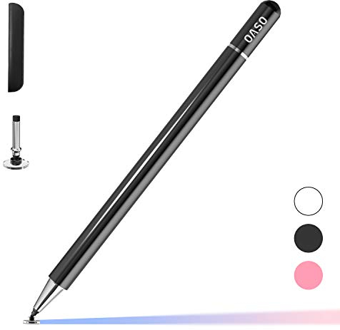 Stylus for Tablet, Capacitive Disc Tip Pencil & Magnetic Cap Compatible with All Touch Screens, Pens for iPad pro/5/6/7/8th/iPhone, Samsung Galaxy Tab A7/S7, Chromebook, Touch Pad (Black)