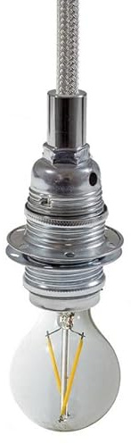 Lampenfassung E14, Fassung aus Metall E14 für Lampenkabel mit Außenhewinde Gewindemantel inkl. Außenhülle, Stein und 2 Gewinderingen für Lampenschirme | Komplett Set E27 (zink)