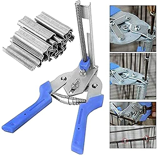 Typ M Nagelringzange mit 600 M-Clips, Klemmring-Zangen-Set, Schweinering, Polstermöbel, Installation, Reparatur, Handwerkzeuge für Vögel, Hühner, Maschen, Käfige, Drahtzaun