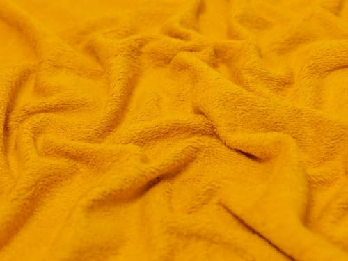 Tela de toalla de algodón ocre - por metro