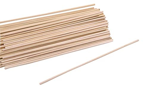 Wood Crafts | Wooden Round Sticks | Pack of 100 | 20cm Length
