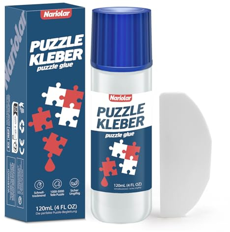 Nariolar Puzzle Glue Transparente con Aplicador Adecuado para Fijar y Colgar Puzzles, Secado Rápido, 120ml