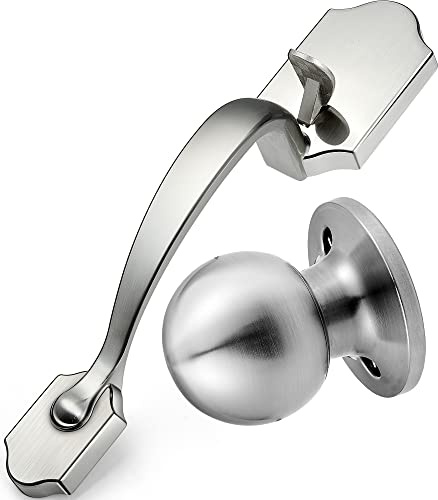 Motovecor Satin Nickel Front Entry Door Handle with Cove Knob, No Lock
