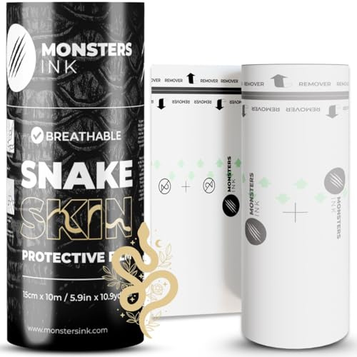 Monsters Ink Matte Second Skin Tattoo Cover Roll - Tattoo Aftercare Bandage, Wrap Film, Skyddsfilm och Vattentäta Förband